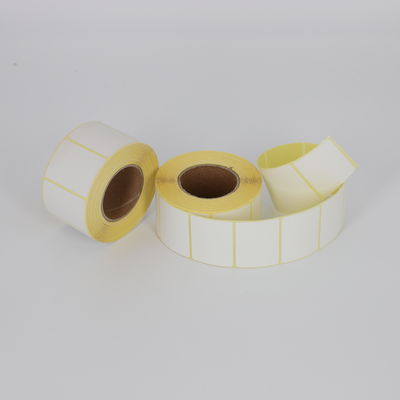 Label termal berwarna yang disesuaikan Roll kertas untuk label stiker, label langsung lengket sendiri